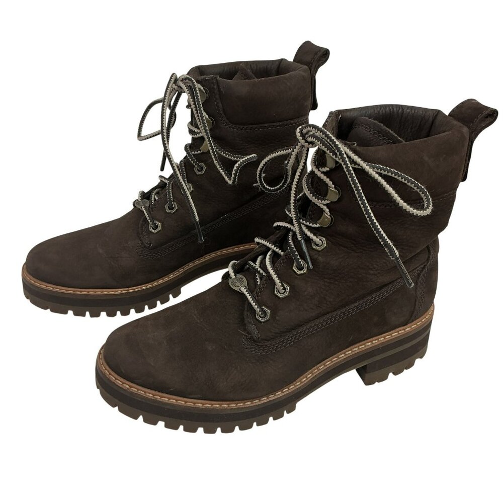 Timberland Leather Lace Up Hiking Boots Womens 7.5 Brown